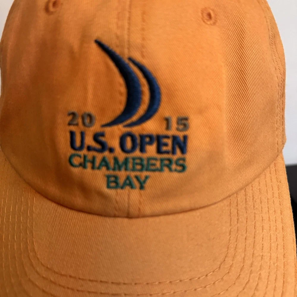 2015 U.S. Open Chambers Bay Hat Cap Strap Back Mens‎ One Size Orange Golf USGA